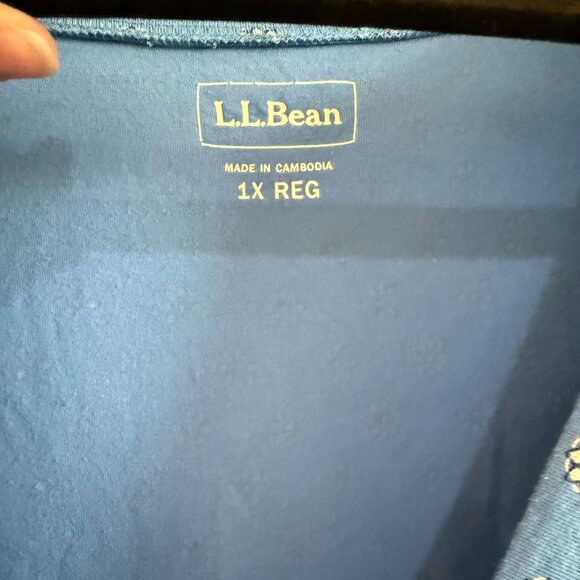 LL Bean Blue and White Floral Dress - Picture 4 of 5